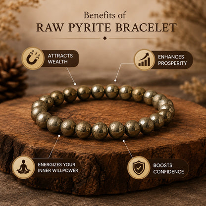 Natural Raw Pyrite Bracelet | Pyrite Crystal Bracelet