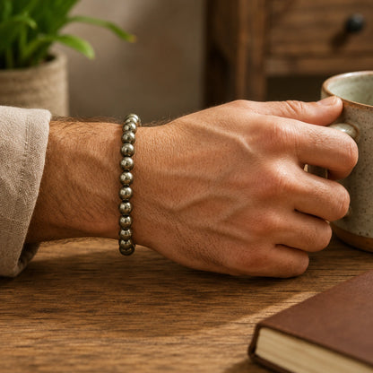 Natural Raw Pyrite Bracelet | Pyrite Crystal Bracelet