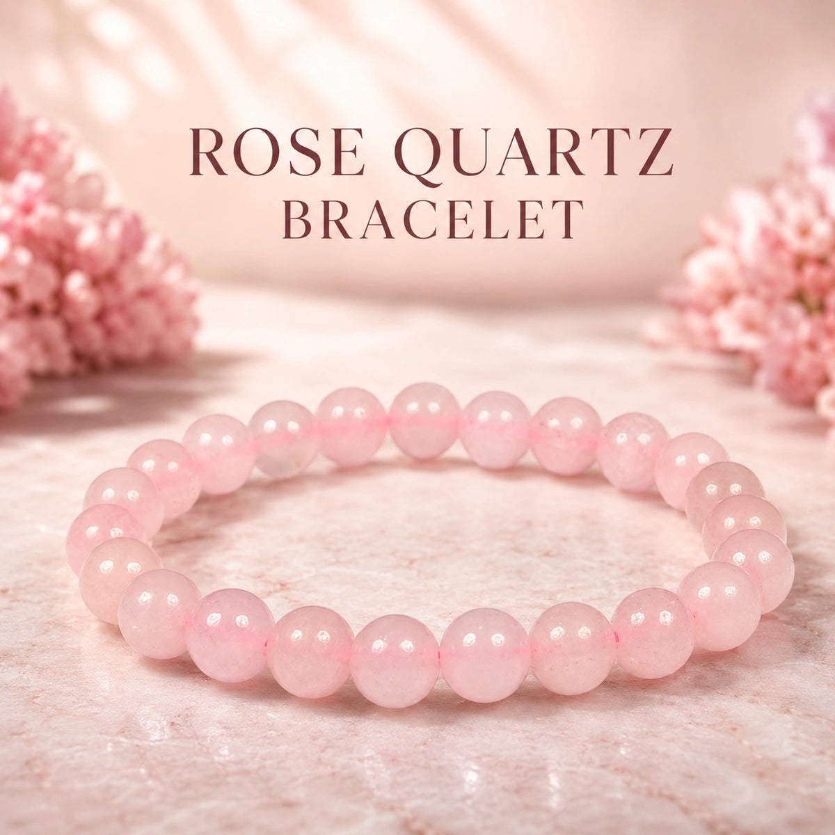 Rose Quartz Stone Bracelet | Certified & Energised Crystal