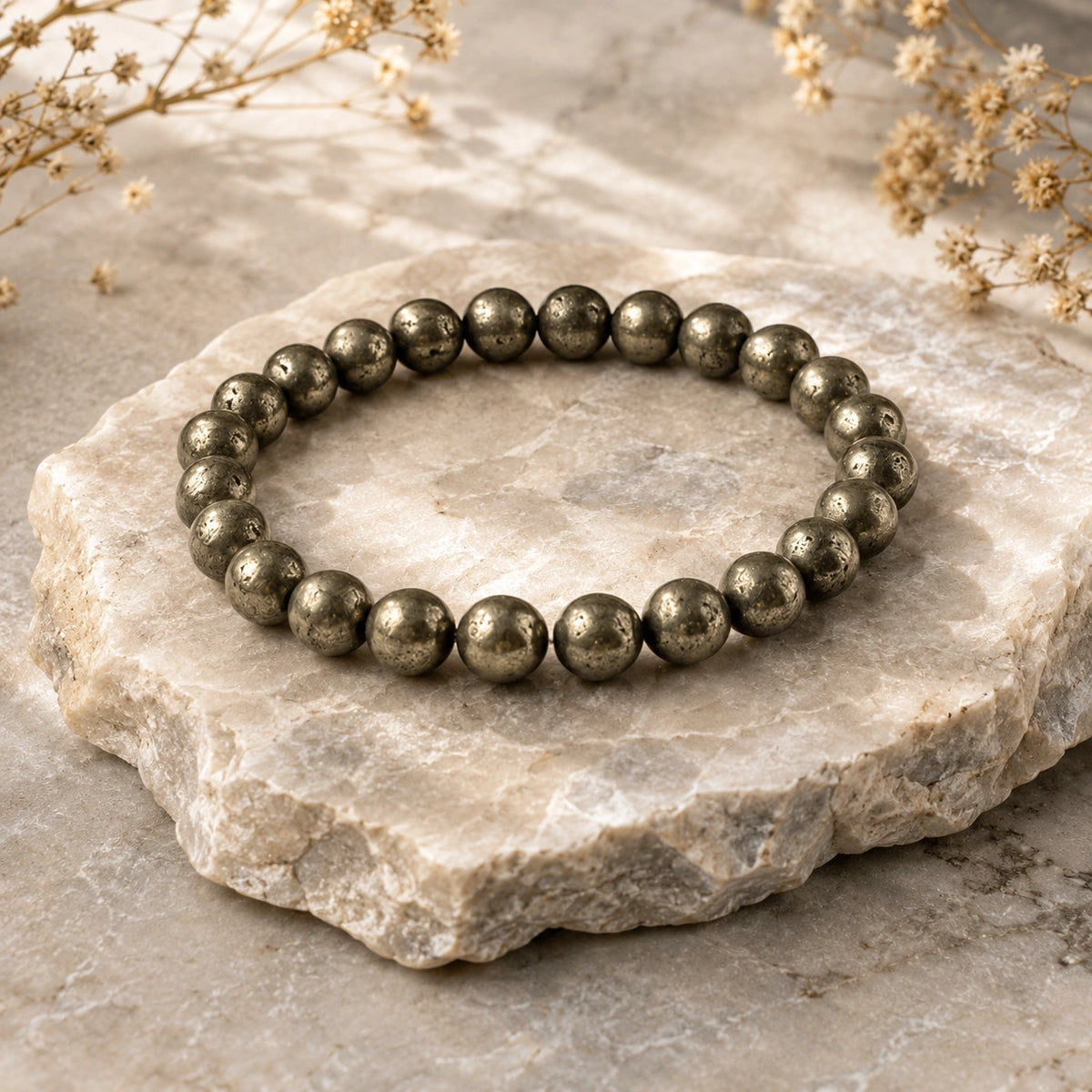 Natural Raw Pyrite Bracelet | Pyrite Crystal Bracelet