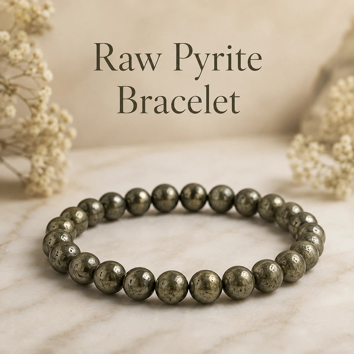Natural Raw Pyrite Bracelet | Pyrite Crystal Bracelet