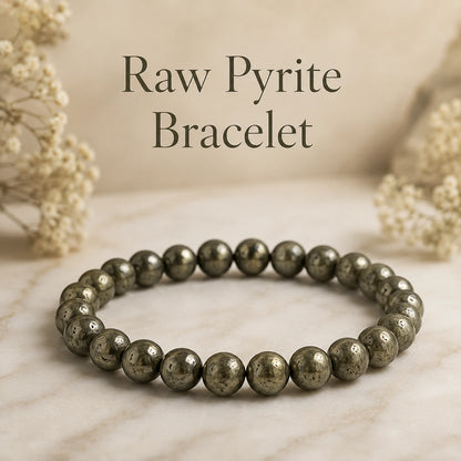 Natural Raw Pyrite Bracelet | Pyrite Crystal Bracelet