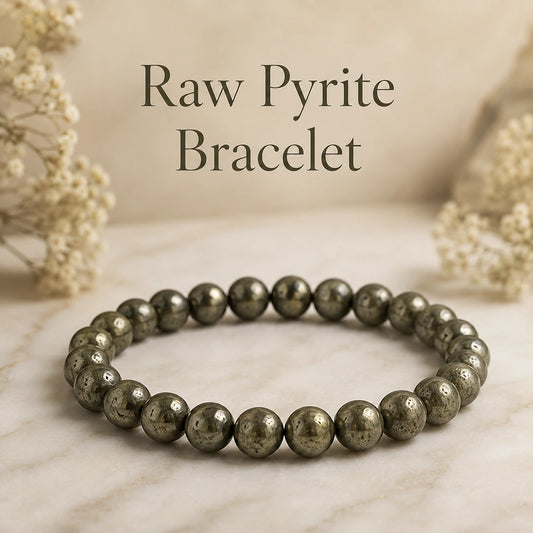 Natural Raw Pyrite Bracelet | Pyrite Crystal Bracelet
