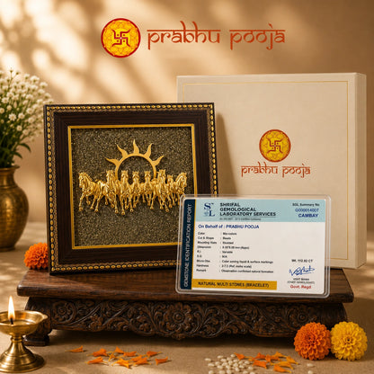 7 Horses Pyrite Frame | Vastu, Prosperity & Positive Energy