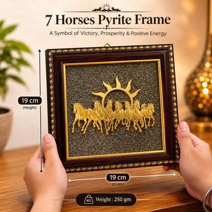 7 Horses Pyrite Frame | Vastu, Prosperity & Positive Energy