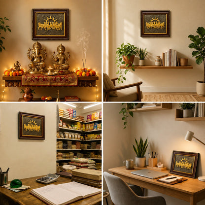 7 Horses Pyrite Frame | Vastu, Prosperity & Positive Energy