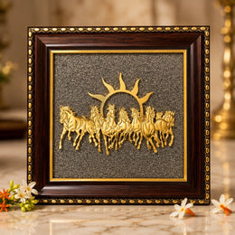 7 Horses Pyrite Frame | Vastu, Prosperity & Positive Energy