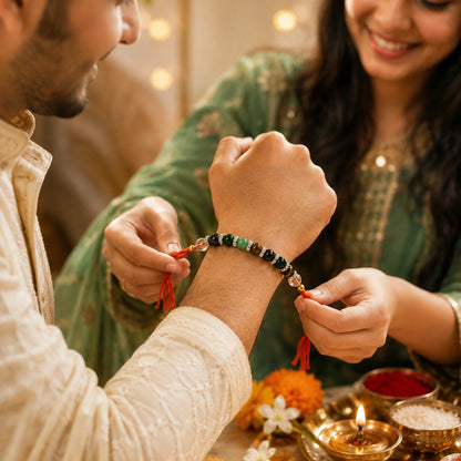 Dhan Yog Money Magnet Rakhi – Handmade Natural Gemstone Rakhi