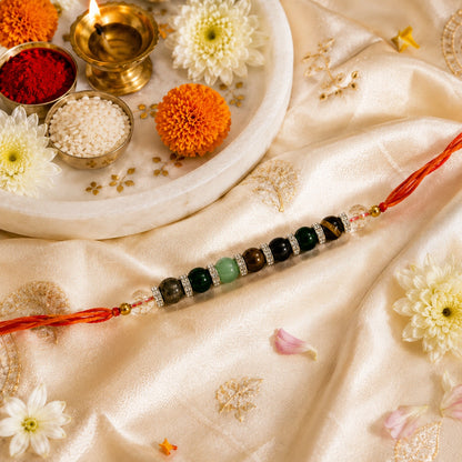 Dhan Yog Money Magnet Rakhi – Handmade Natural Gemstone Rakhi