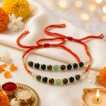 Dhan Yog Money Magnet Rakhi – Handmade Natural Gemstone Rakhi