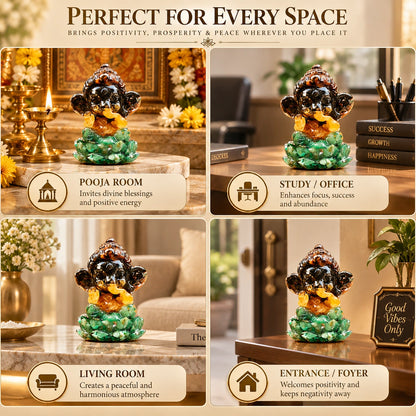 Dhan Yog Ganesha Crystal Idol | Natural crystals