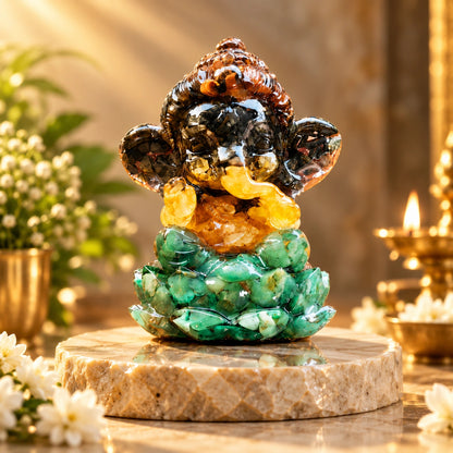 Dhan Yog Ganesha Crystal Idol | Natural crystals