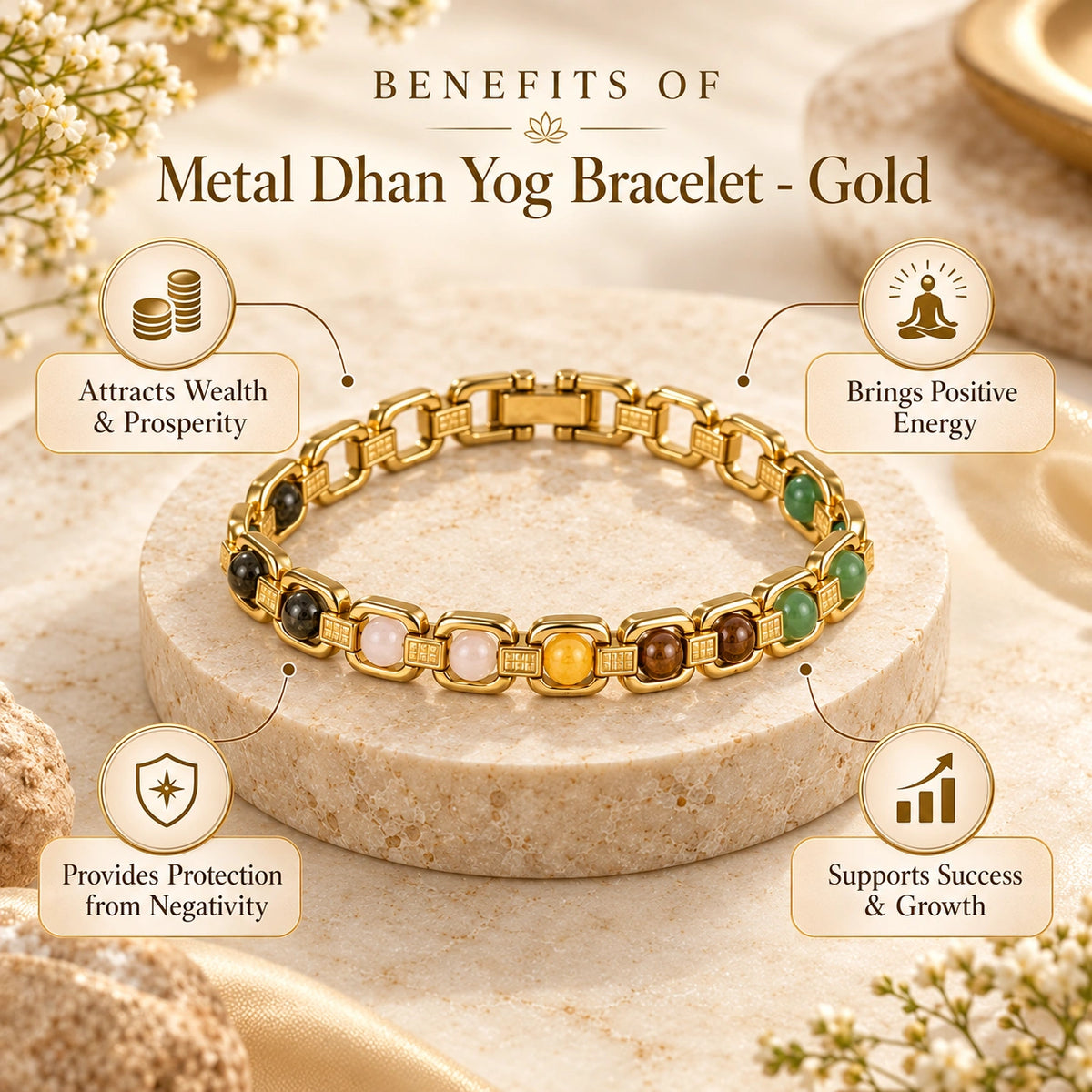 Metal Dhan Yog Bracelet – Gold | Lab Certified