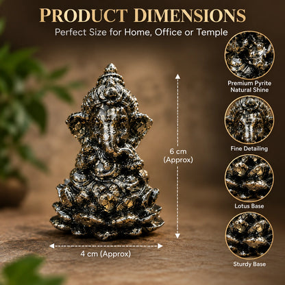 Pyrite Ganesh Ji Murti – Vastu Prosperity & Positive Energy Showpiece