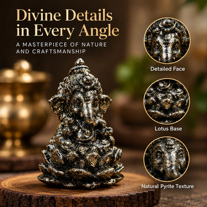 Pyrite Ganesh Ji Murti – Vastu Prosperity & Positive Energy Showpiece