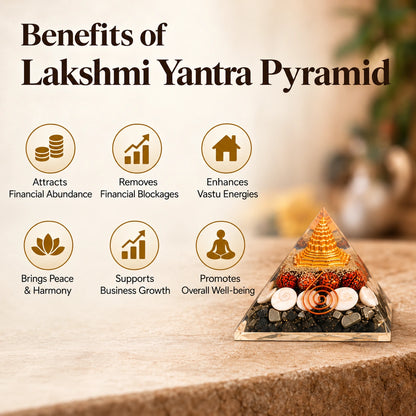 Lakshmi Yantra Pyramid – Shree Yantra Vastu Crystal Decor