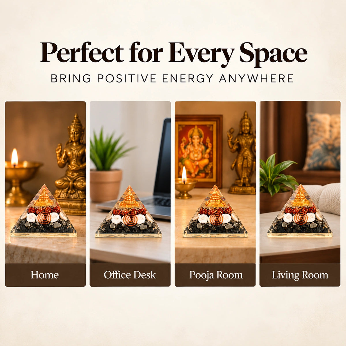 Lakshmi Yantra Pyramid – Shree Yantra Vastu Crystal Decor