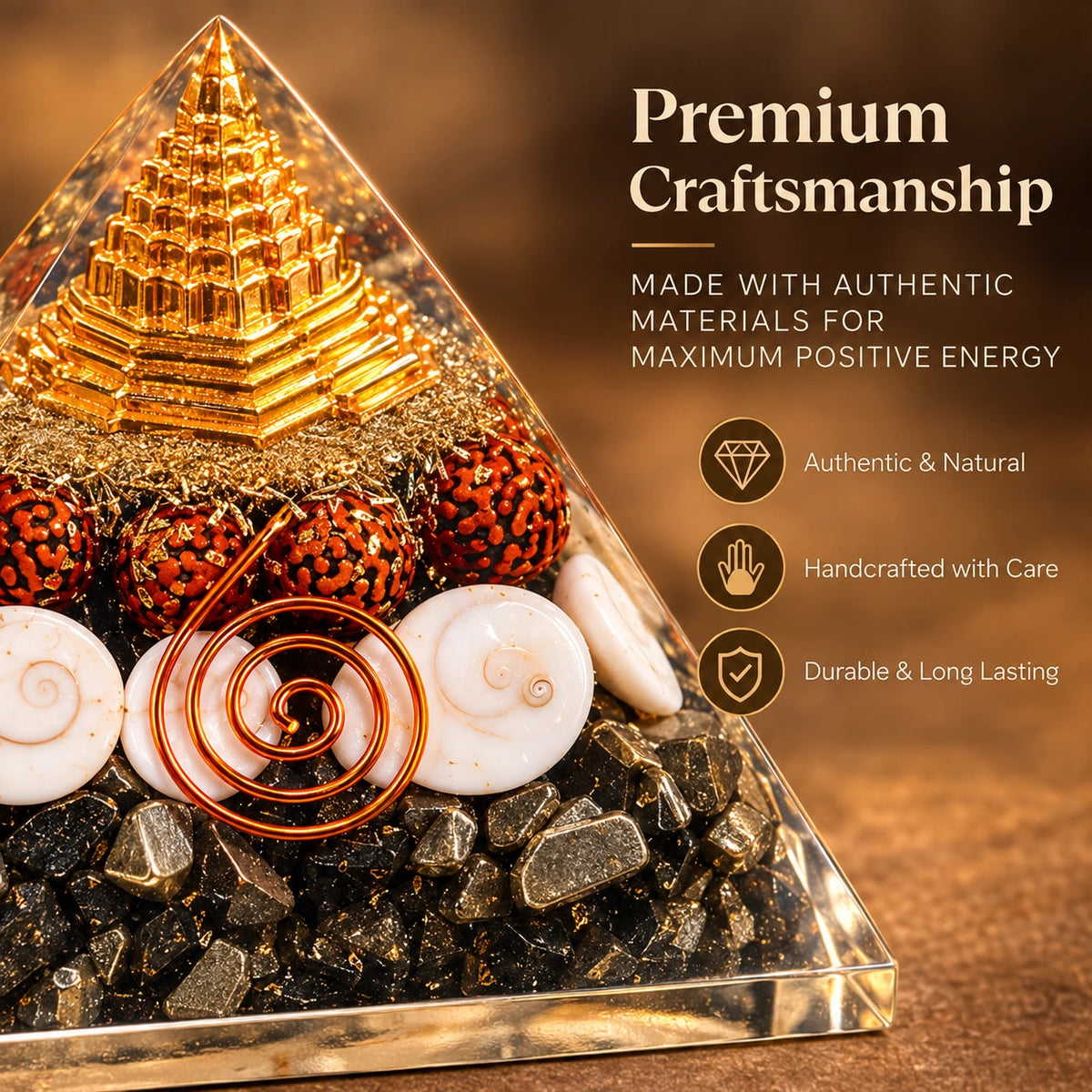Lakshmi Yantra Pyramid – Shree Yantra Vastu Crystal Decor